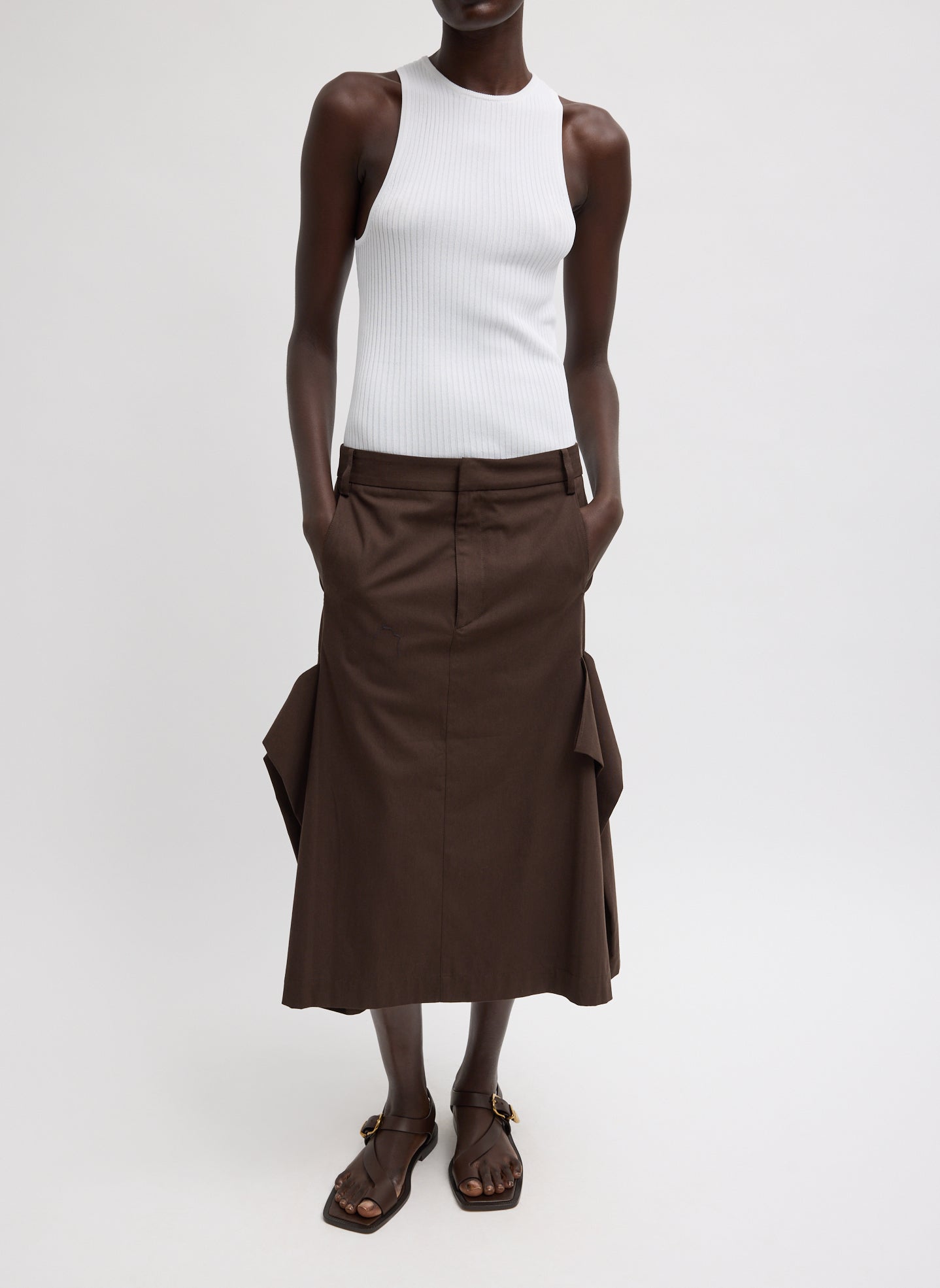 Tibi Ribbed Sweater Cut Out Tank