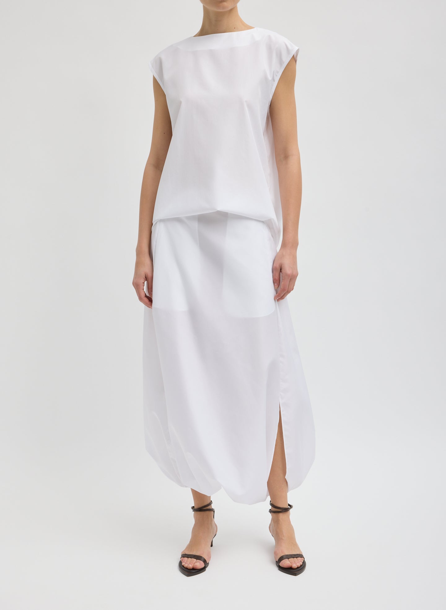 Tibi Summer Nylon Sleeveless Cocoon Top