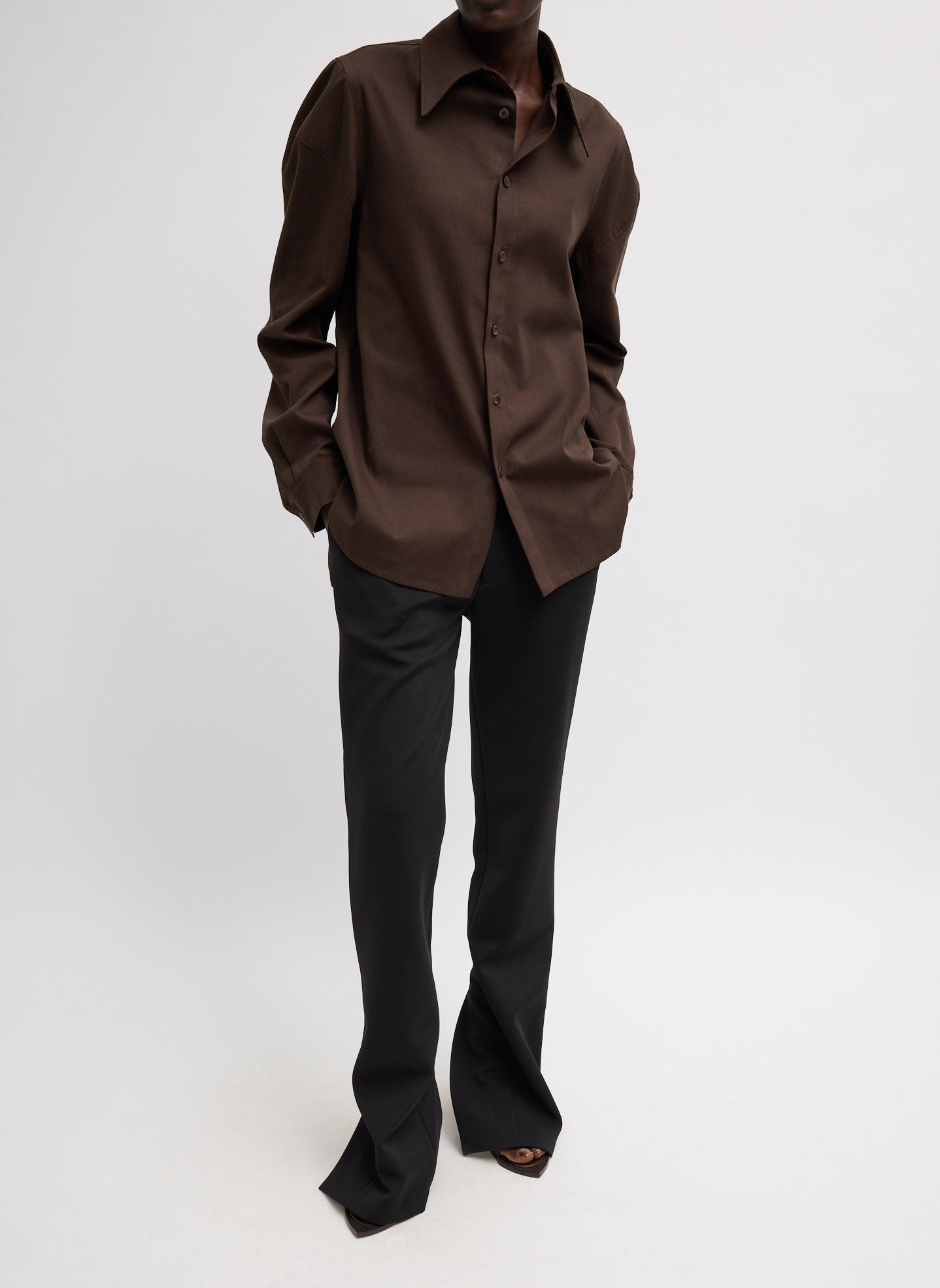 Tibi Luxe Spring Twill Hinged Shirt