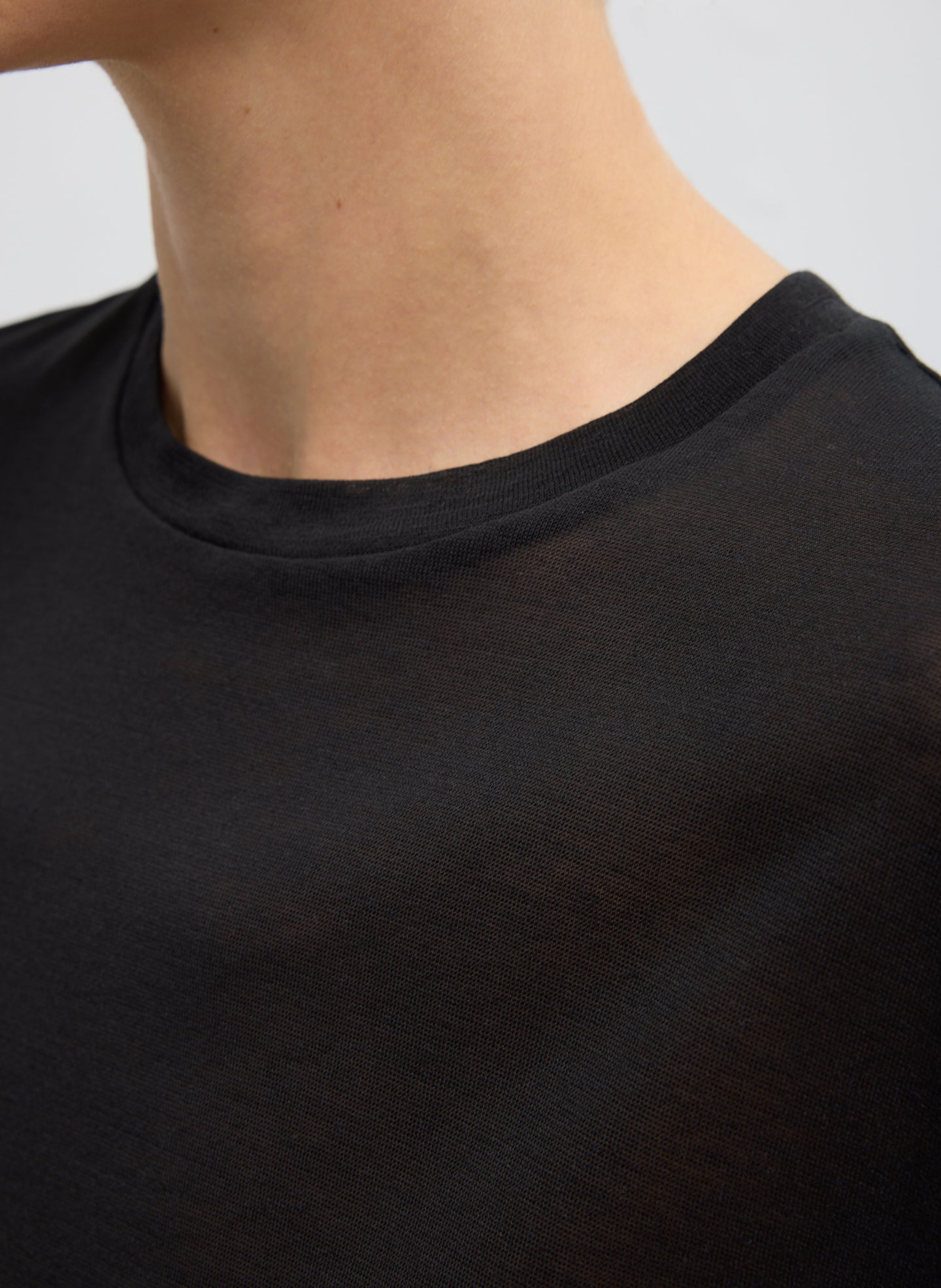 Tibi Sheer Crepe Knit Mock Unisex T-Shirt