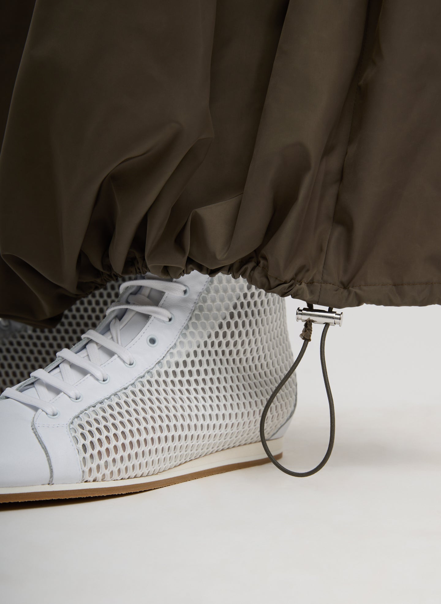 Tibi Italian Sporty Nylon Maxi Anorak Skirt