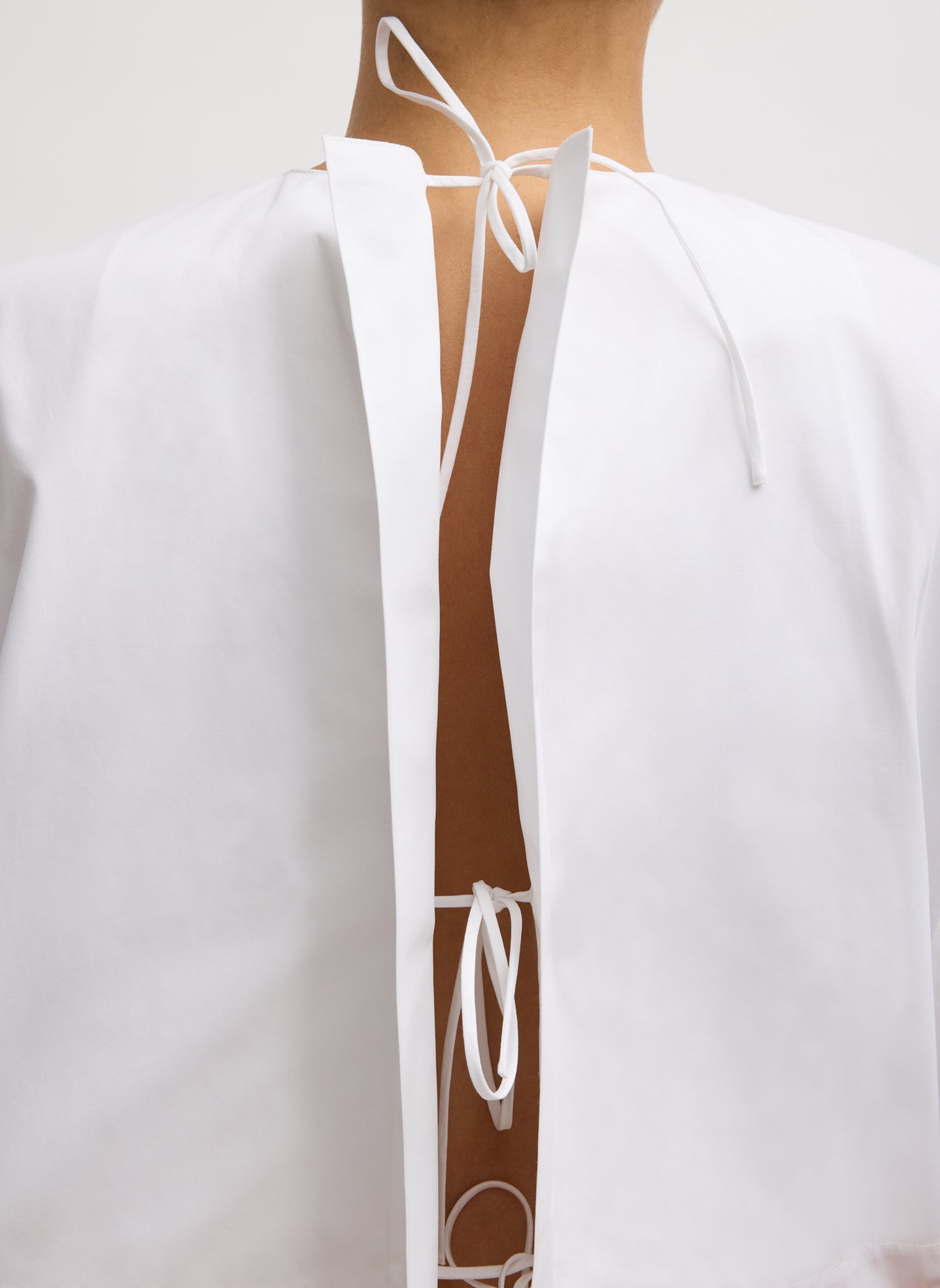 Tibi Compact Eco Poplin Cropped Square Top