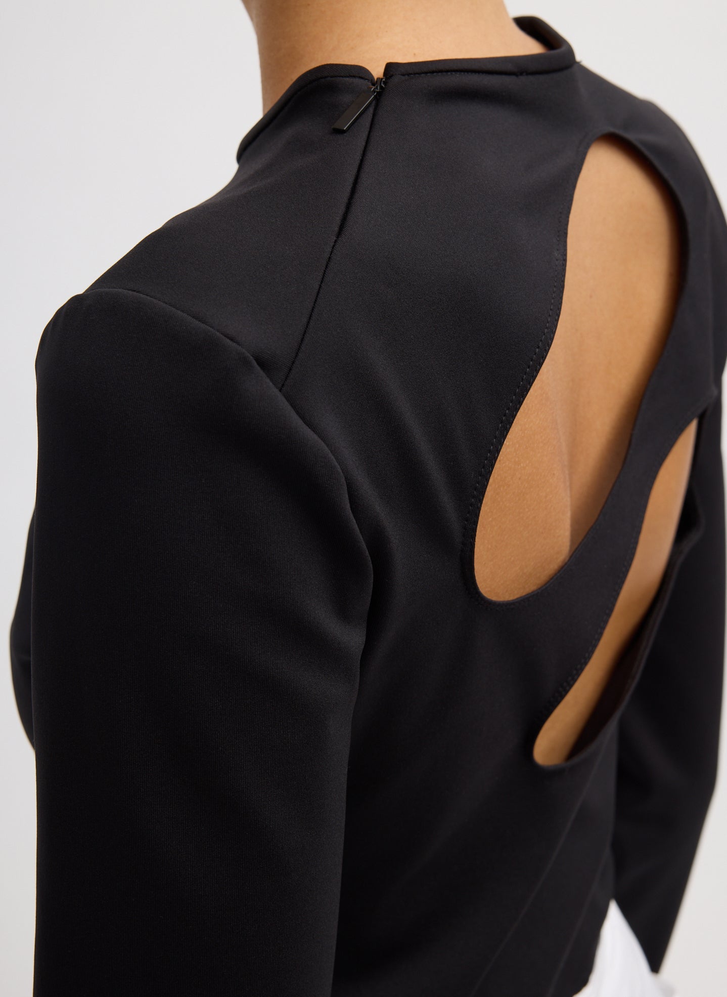 Tibi Compact Ultra Stretch Cut Out Back Top