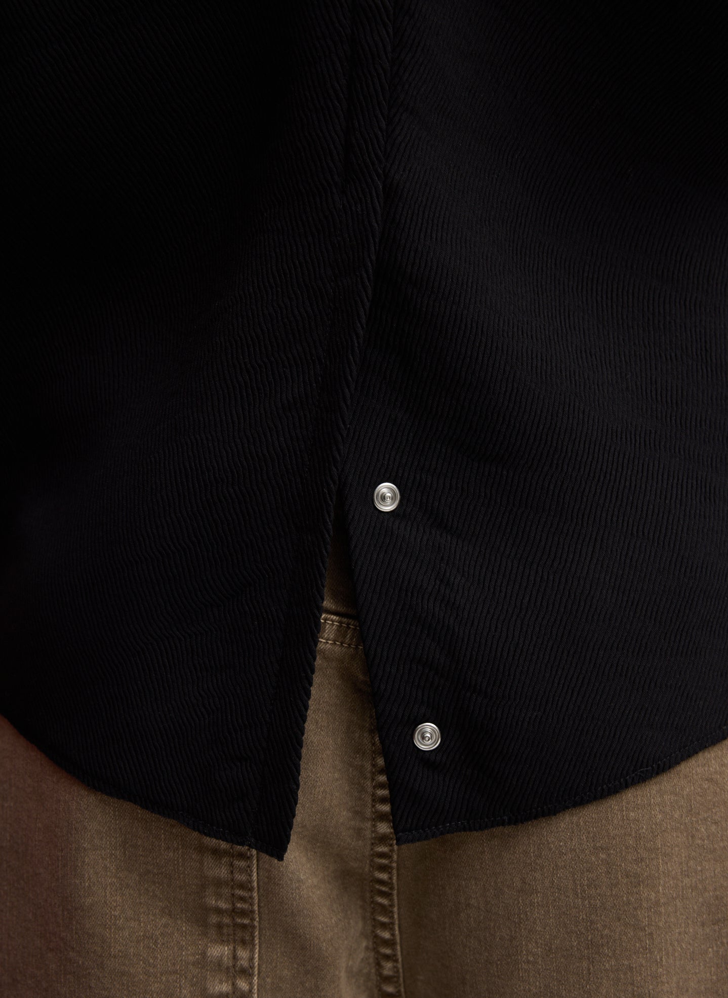 Tibi Viscose Plisse Hinged Long Sleeve Top