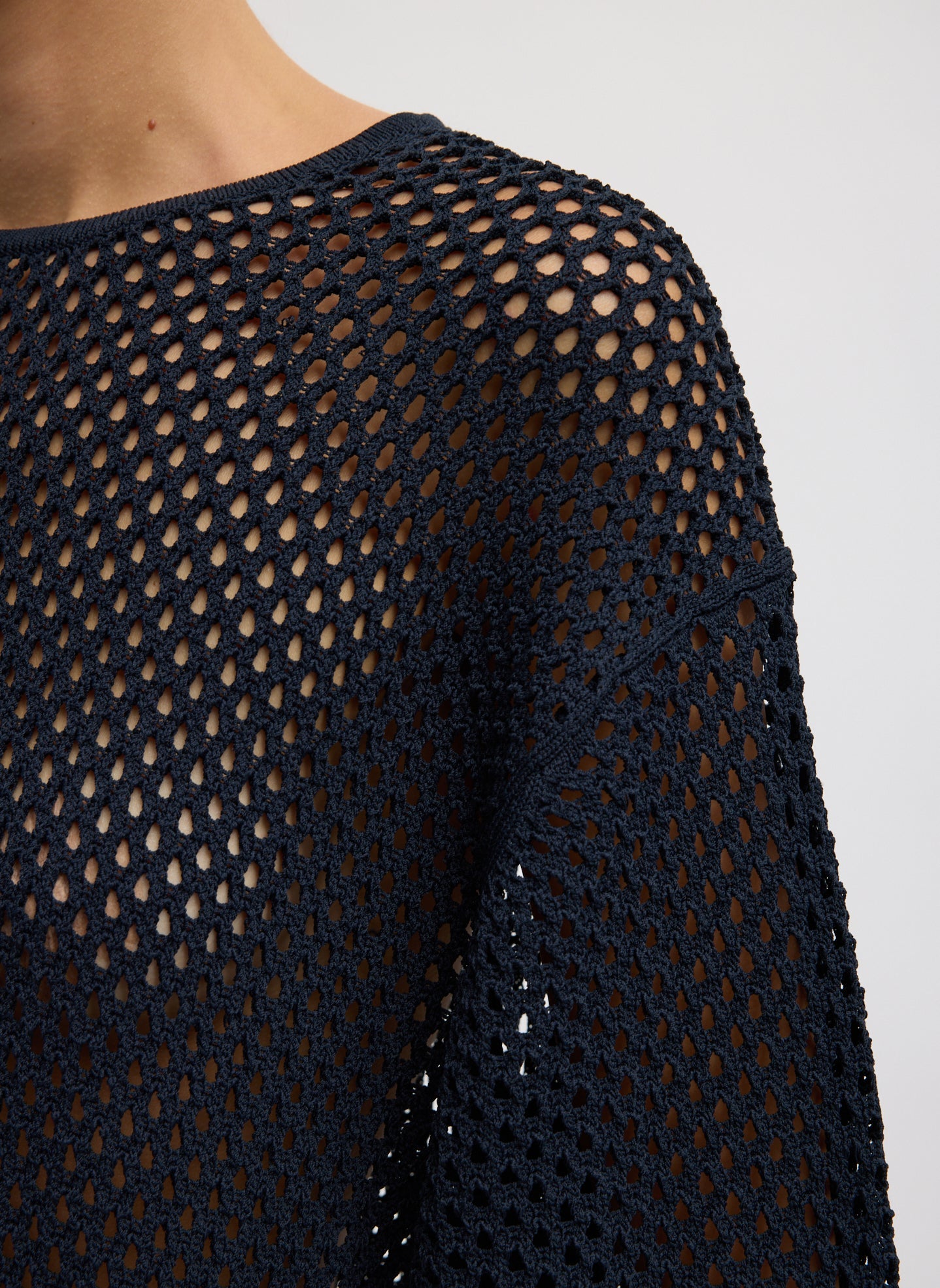 Tibi Crochet Netting Oversized Easy T-Shirt