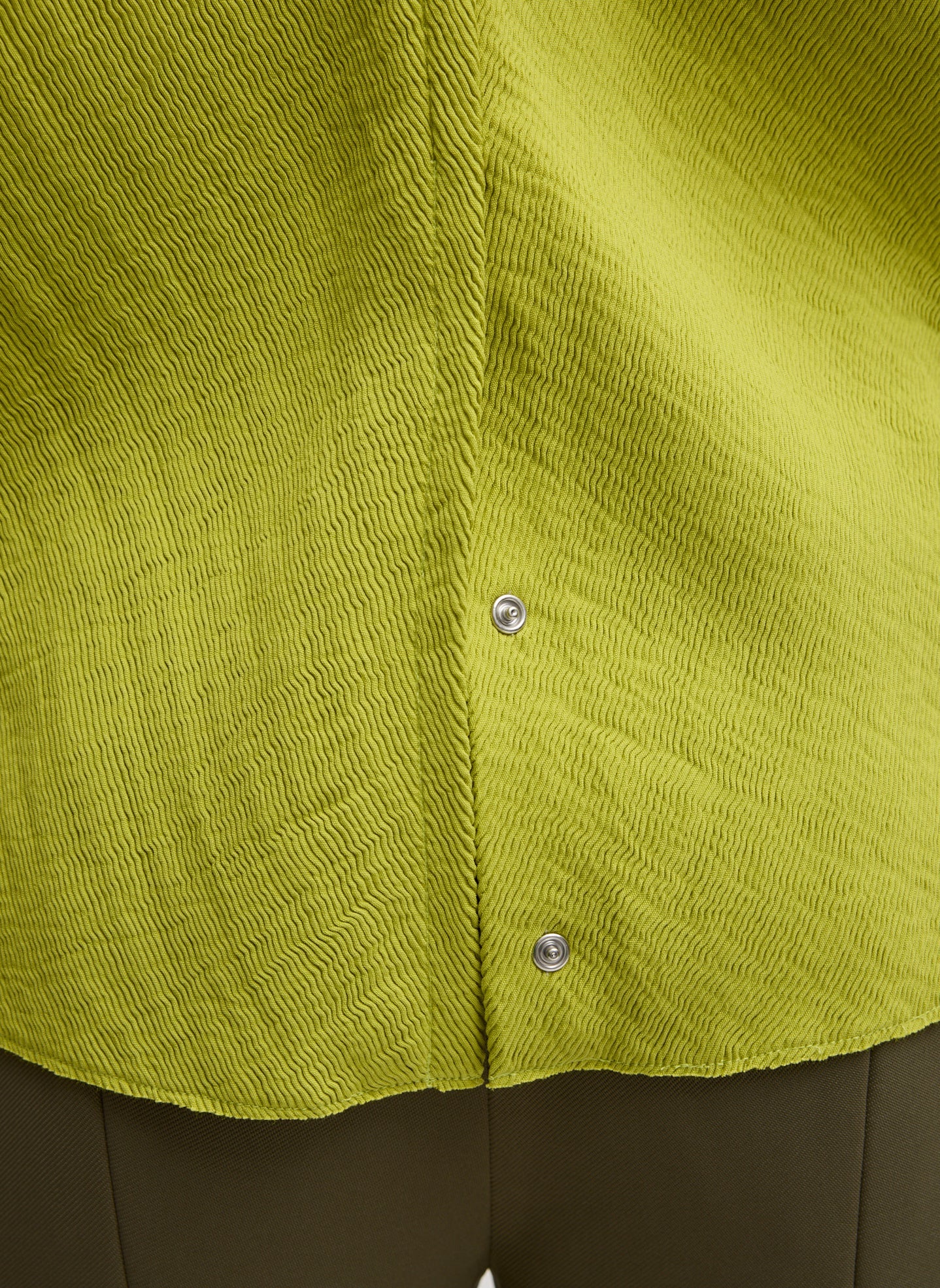 Tibi Viscose Plisse Hinged Long Sleeve Top
