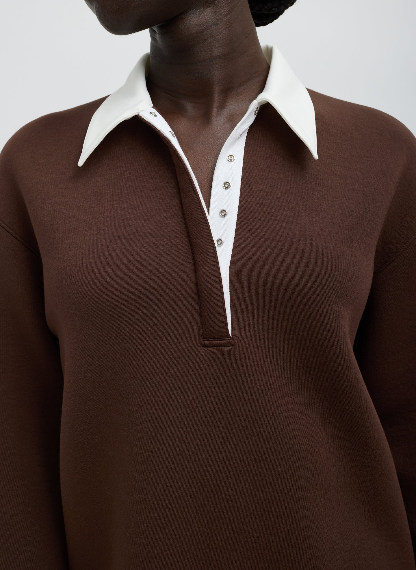 Tibi Bonded Viscose Sculpted Polo