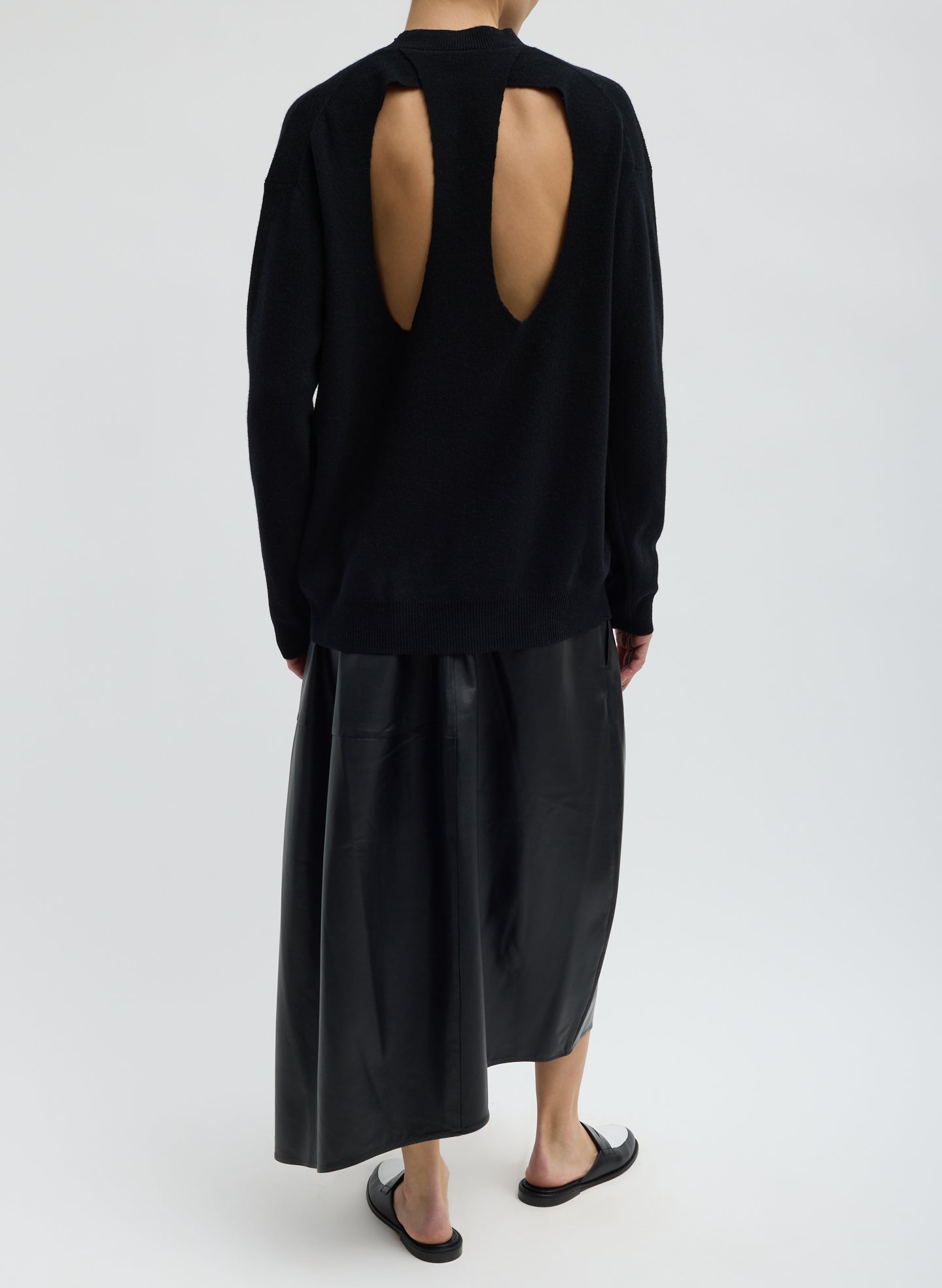 Tibi Leather Asymmetrical Balloon Skirt