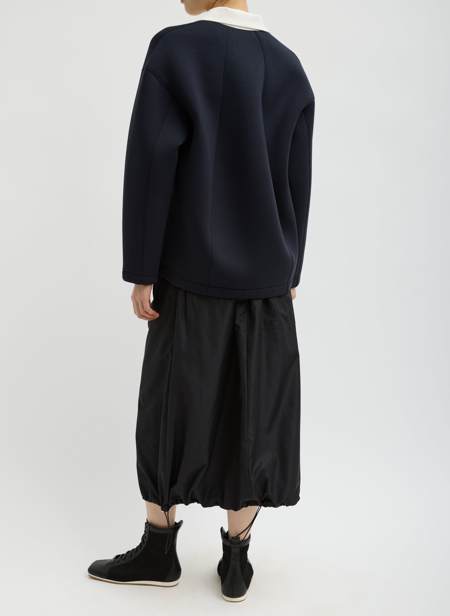 Tibi Italian Sporty Nylon Midi Anorak Skirt