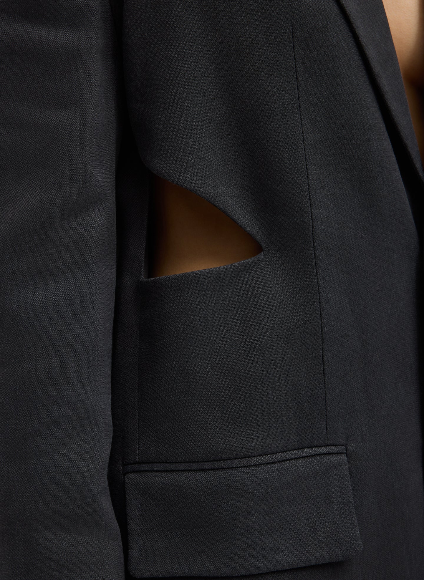 Tibi Stretch Linen Viscose Side Cut Blazer