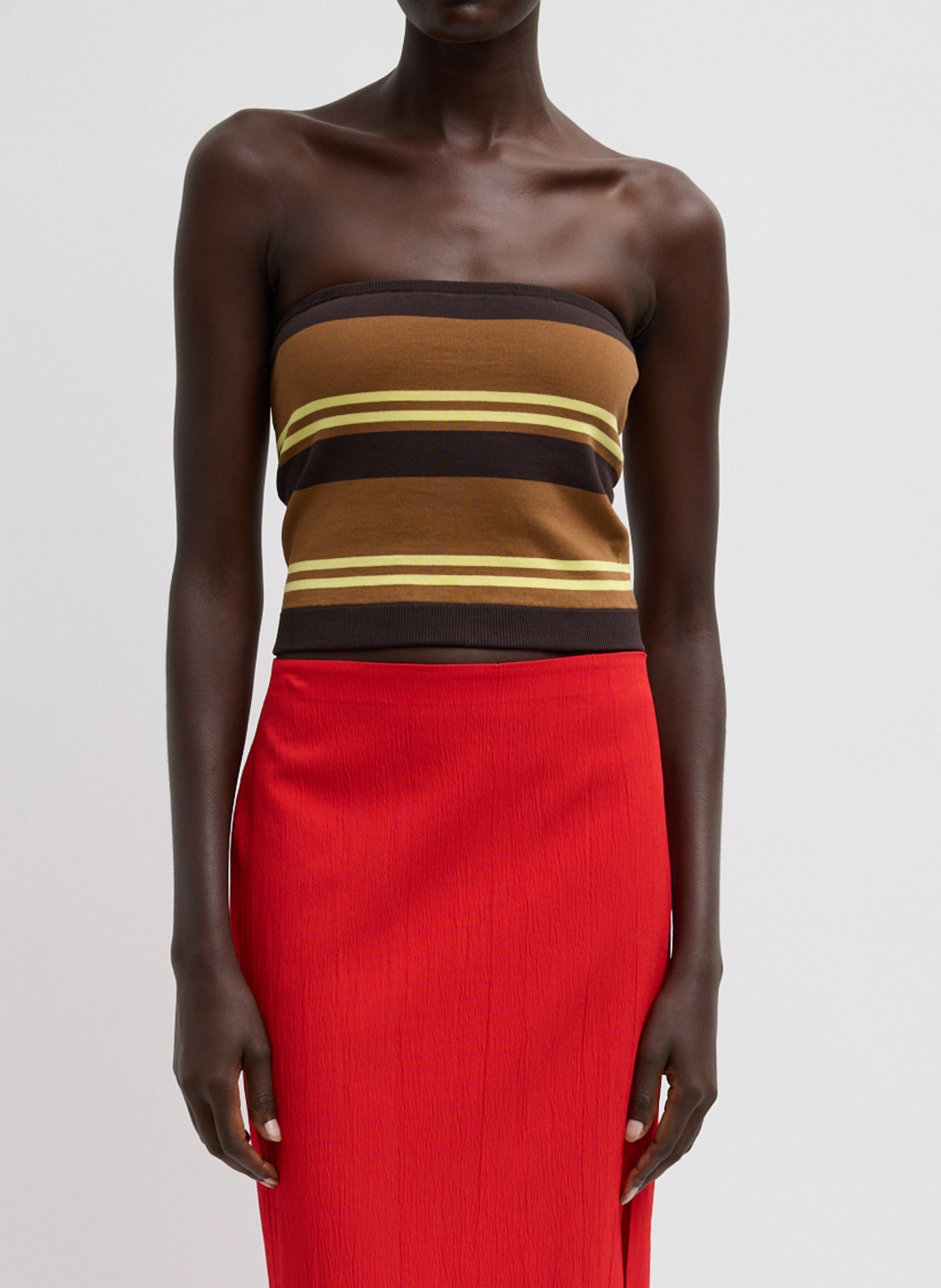 Tibi Super Fine Gauge Striped Tube Top