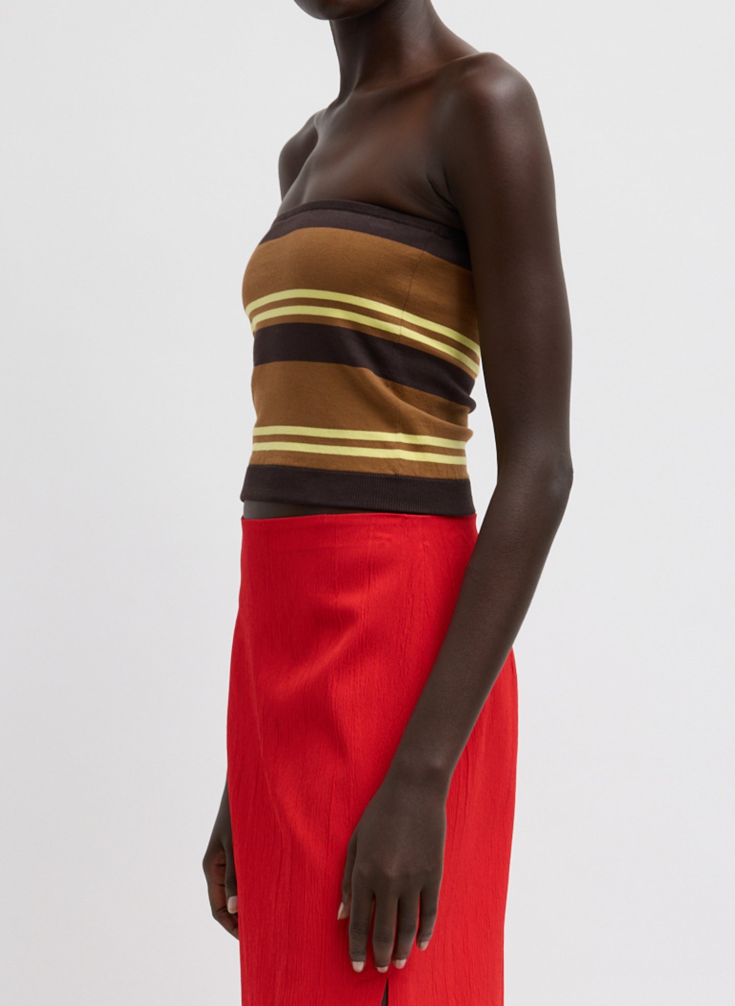 Tibi Super Fine Gauge Striped Tube Top