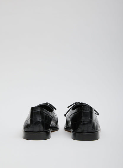 Tibi Brody Square Toe Loafer Crocodile Embossed