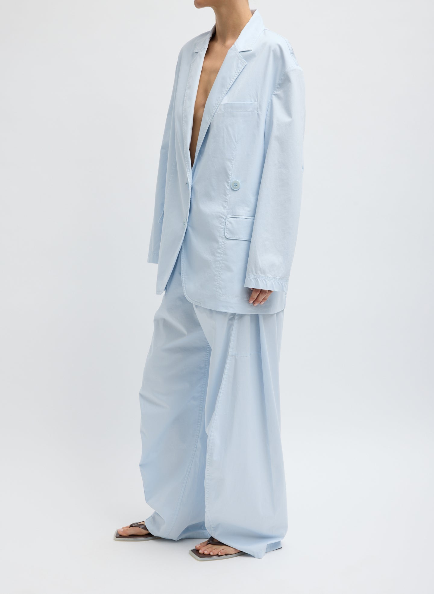 Tibi Garment Dyed Silky Cotton Liam Blazer