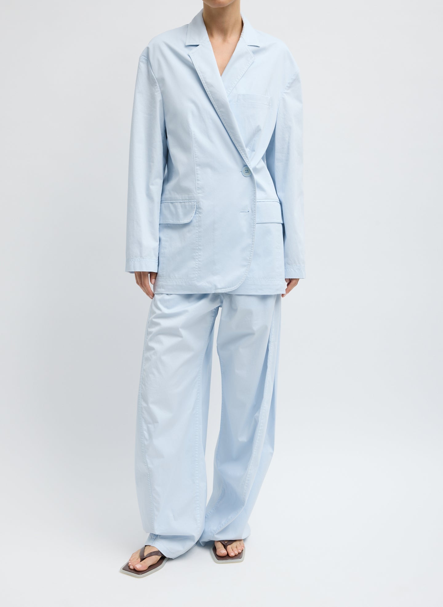 Tibi Garment Dyed Silky Cotton Liam Blazer