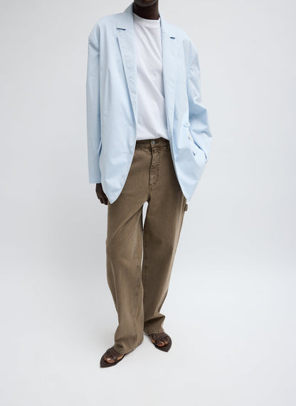 Tibi Garment Dyed Silky Cotton Liam Blazer