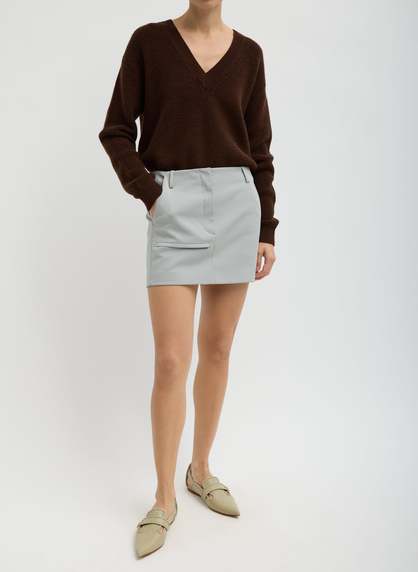Tibi Compact Tech Knit Mini Skirt