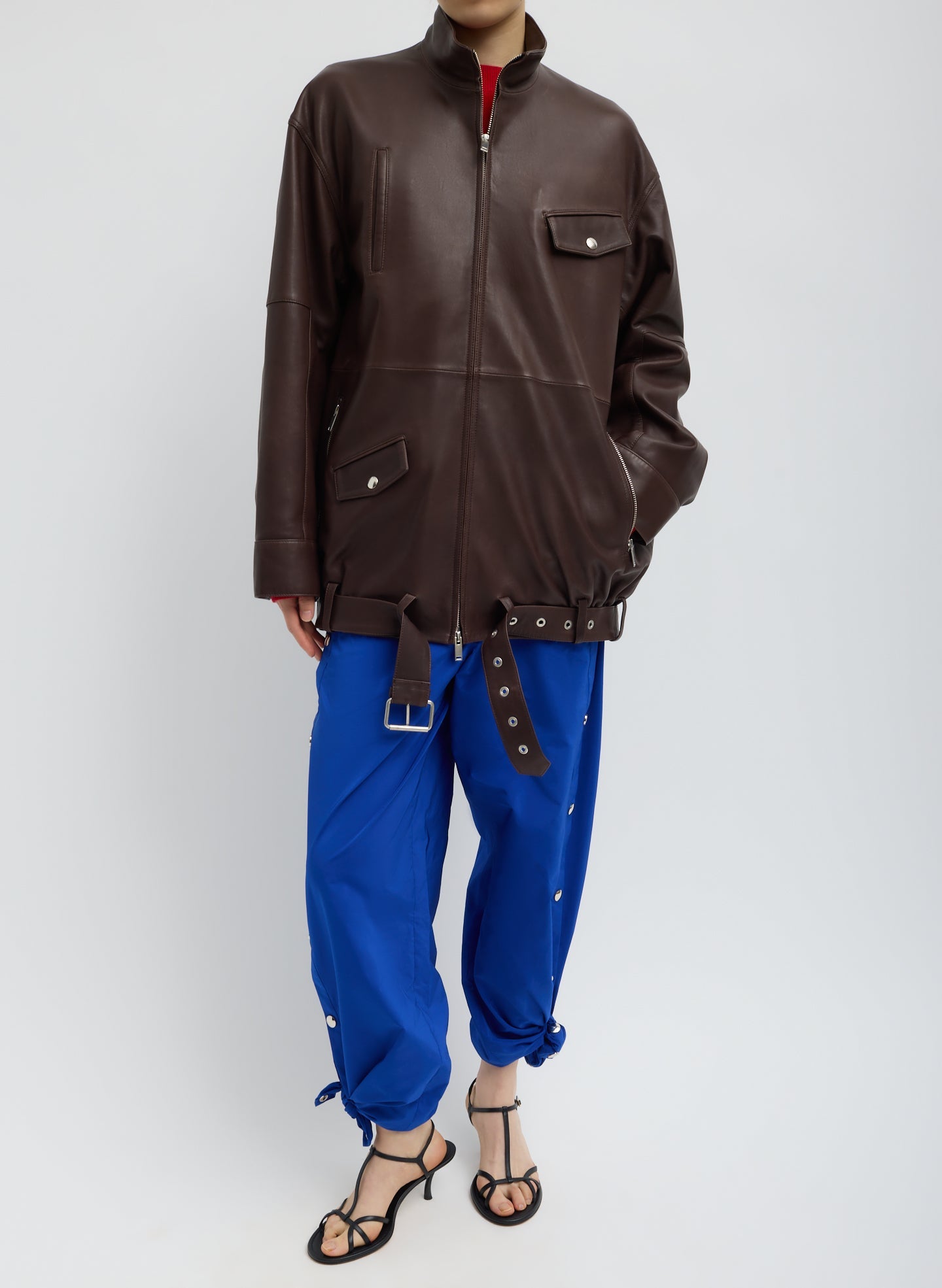 Tibi Nylon Snap Pull On Jogger