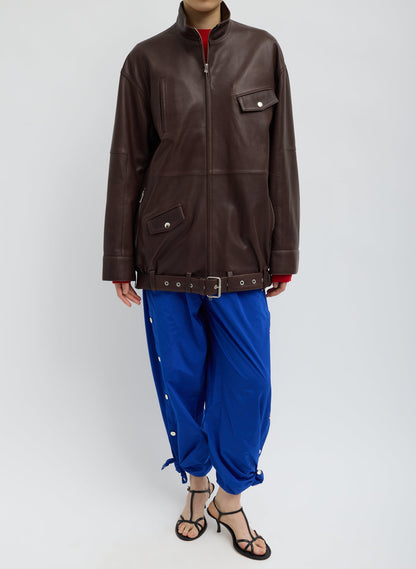 Tibi Nylon Snap Pull On Jogger