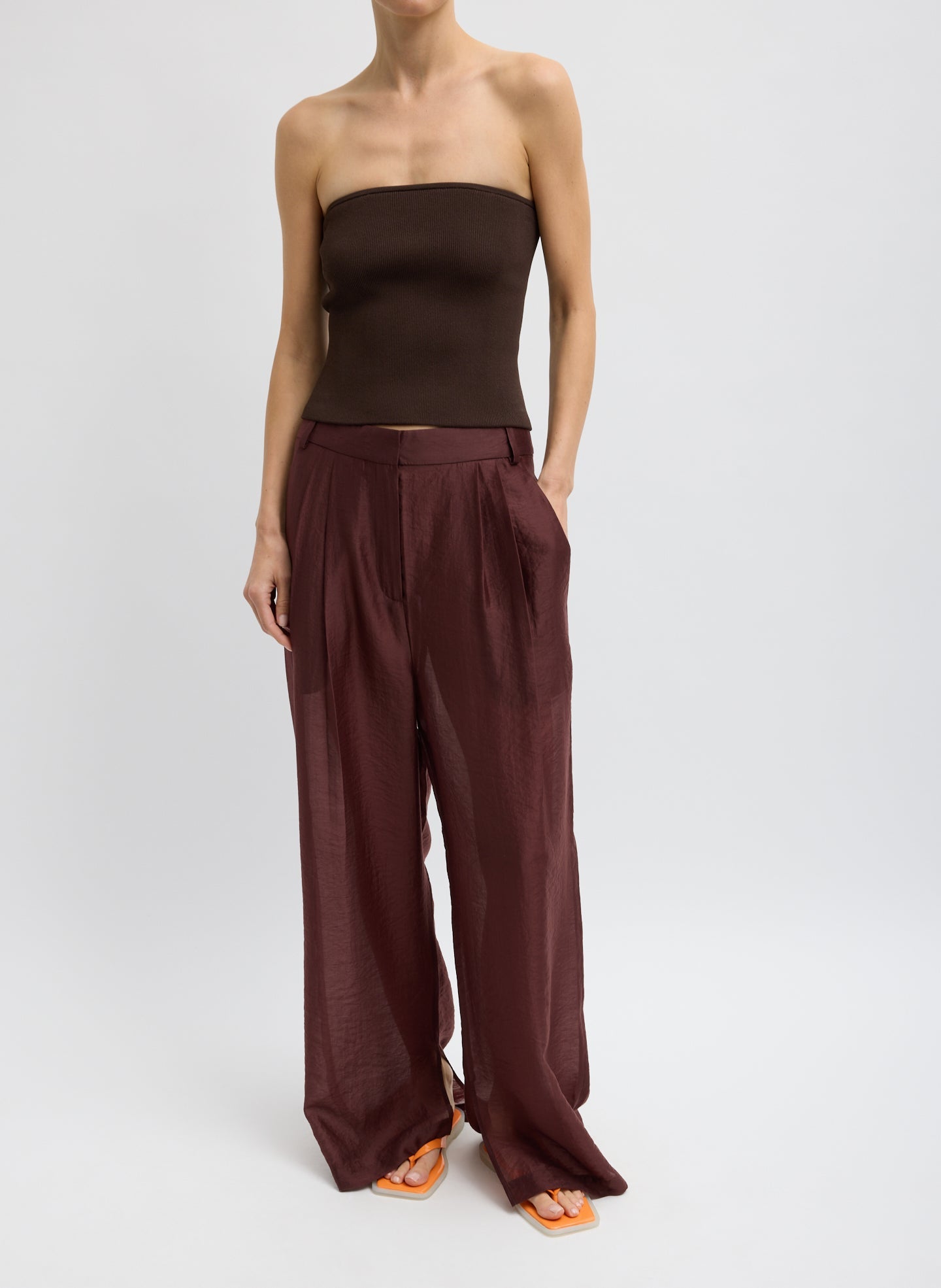 Tibi Ribbed Sweater Tube Top