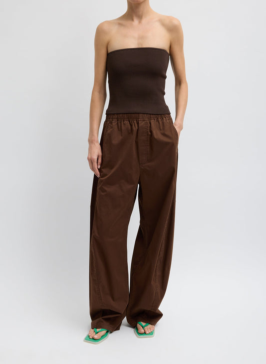 Tibi Garment Dyed Silky Cotton Winslow Pull On Pant