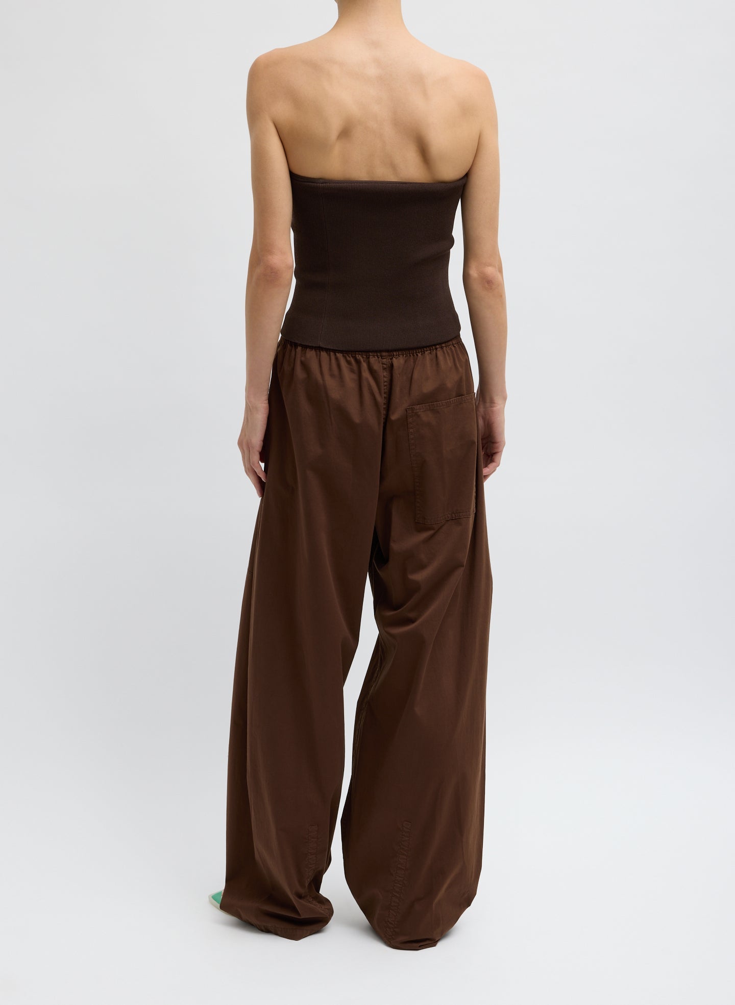 Tibi Garment Dyed Silky Cotton Winslow Pull On Pant