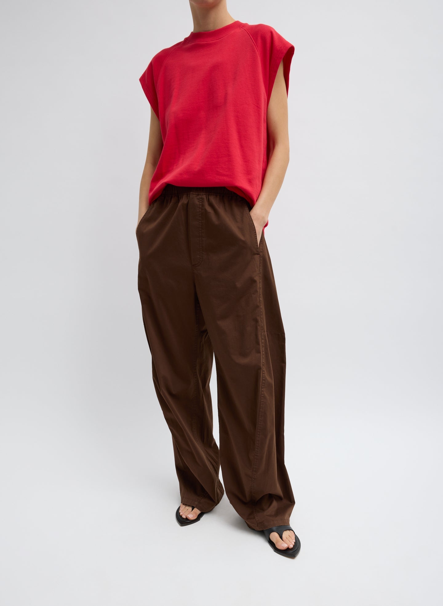 Tibi Garment Dyed Silky Cotton Winslow Pull On Pant