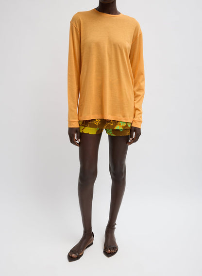 Tibi Sheer Crepe Knit Crewneck Unisex Long Sleeve T-Shirt