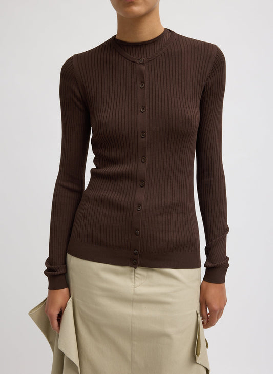Tibi Ribbed Sweater Slim Cardigan
