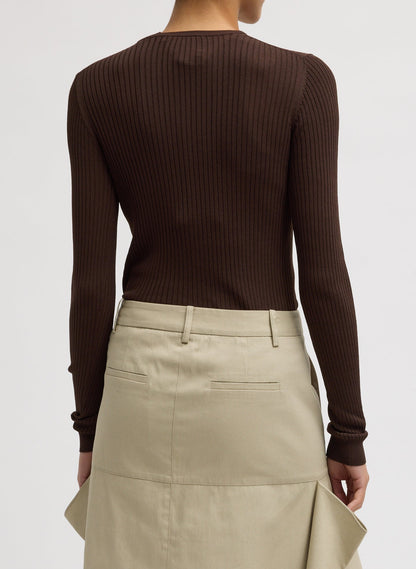 Tibi Ribbed Sweater Slim Cardigan