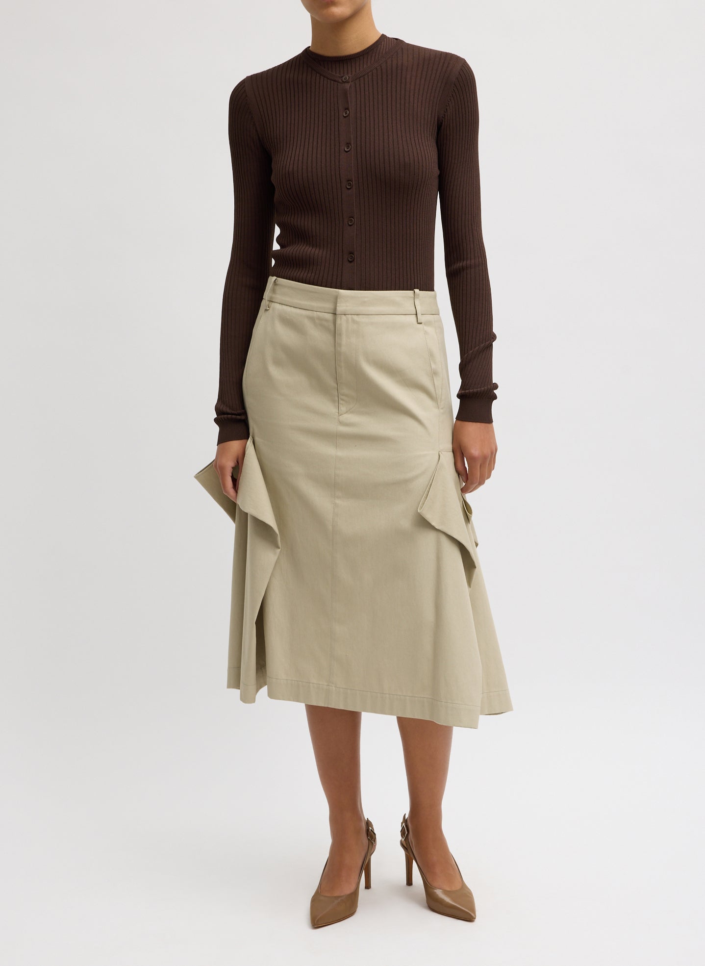 Tibi Ribbed Sweater Slim Cardigan