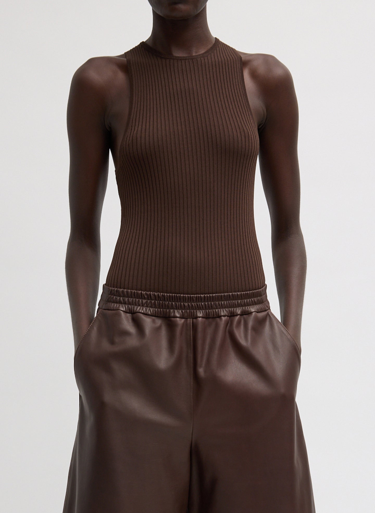 Tibi Ribbed Sweater Cut Out Tank
