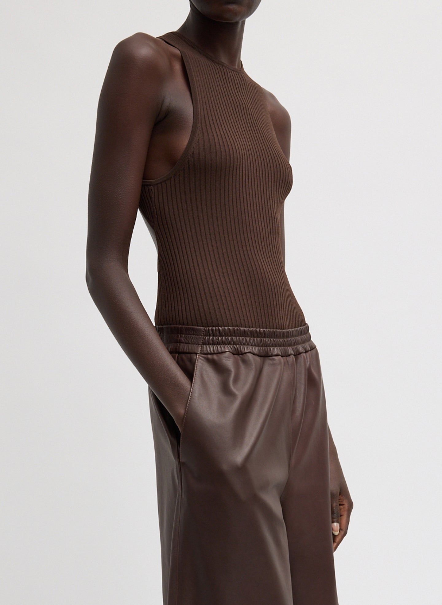Tibi Ribbed Sweater Cut Out Tank