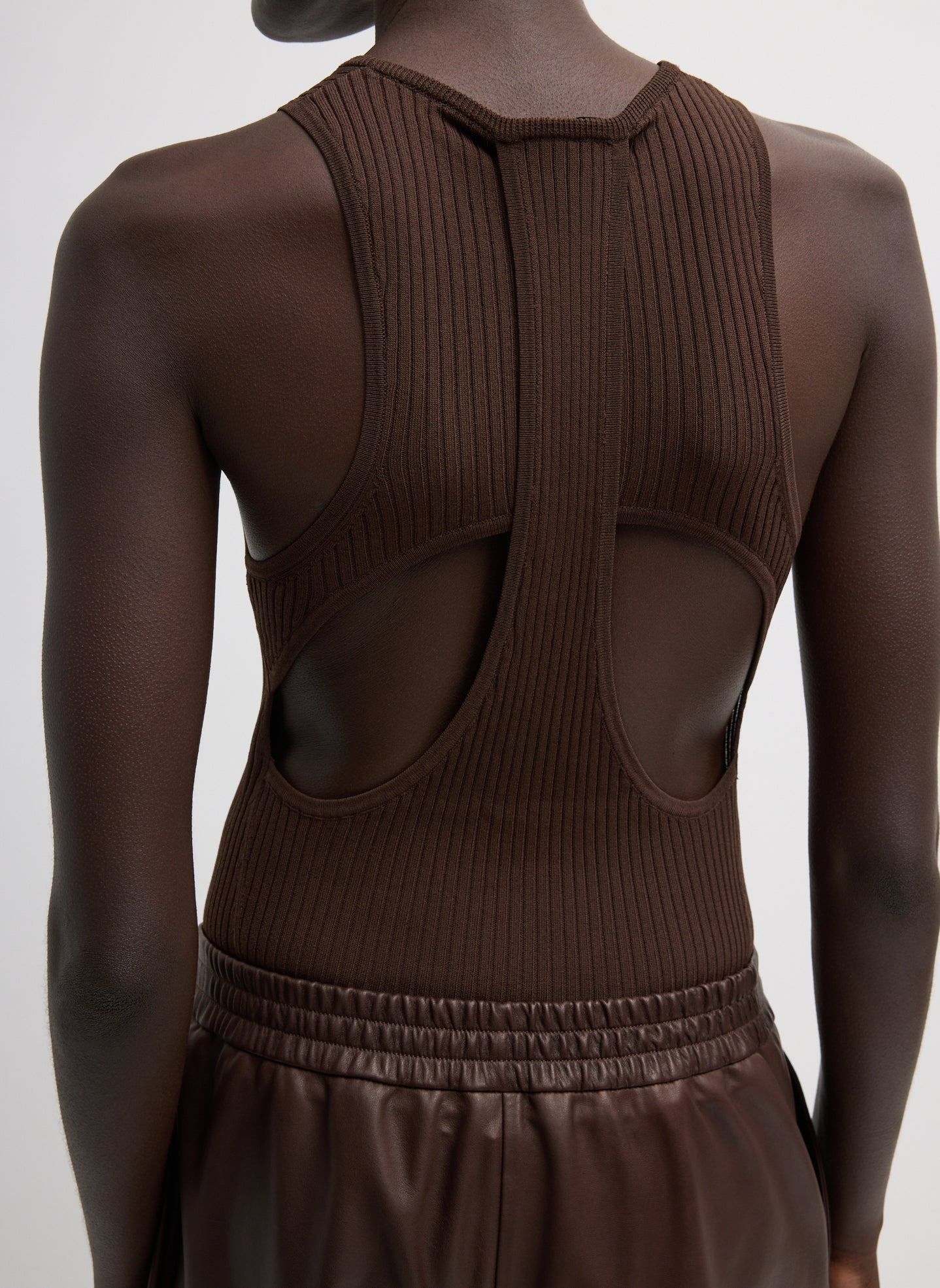 Tibi Ribbed Sweater Cut Out Tank