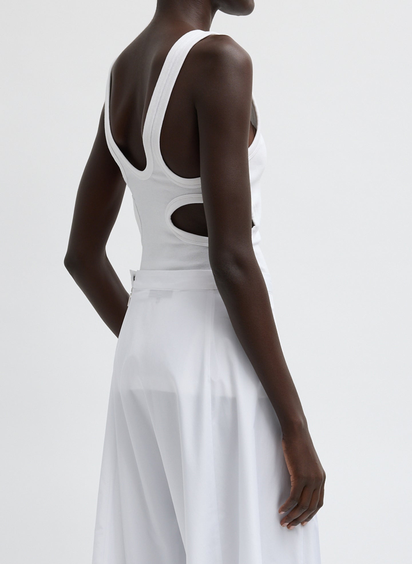 Tibi Ribbed Racerback Tank