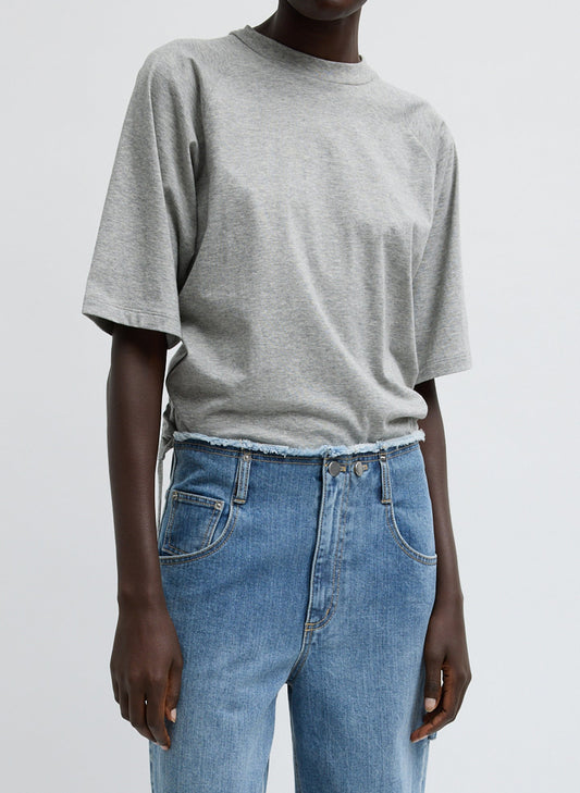 Tibi Short Sleeve T-Shirt With Shirred Back