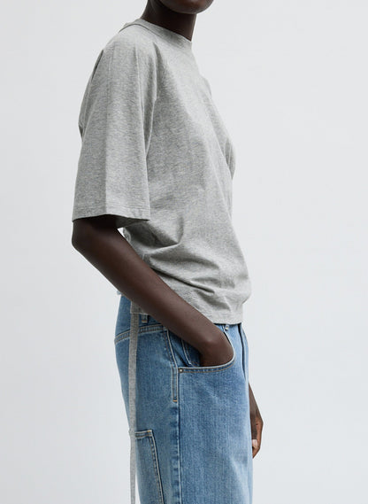 Tibi Short Sleeve T-Shirt With Shirred Back
