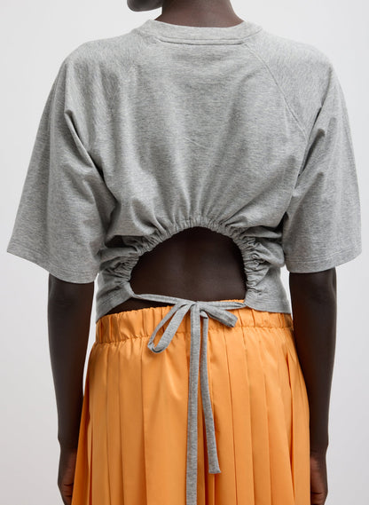 Tibi Short Sleeve T-Shirt With Shirred Back