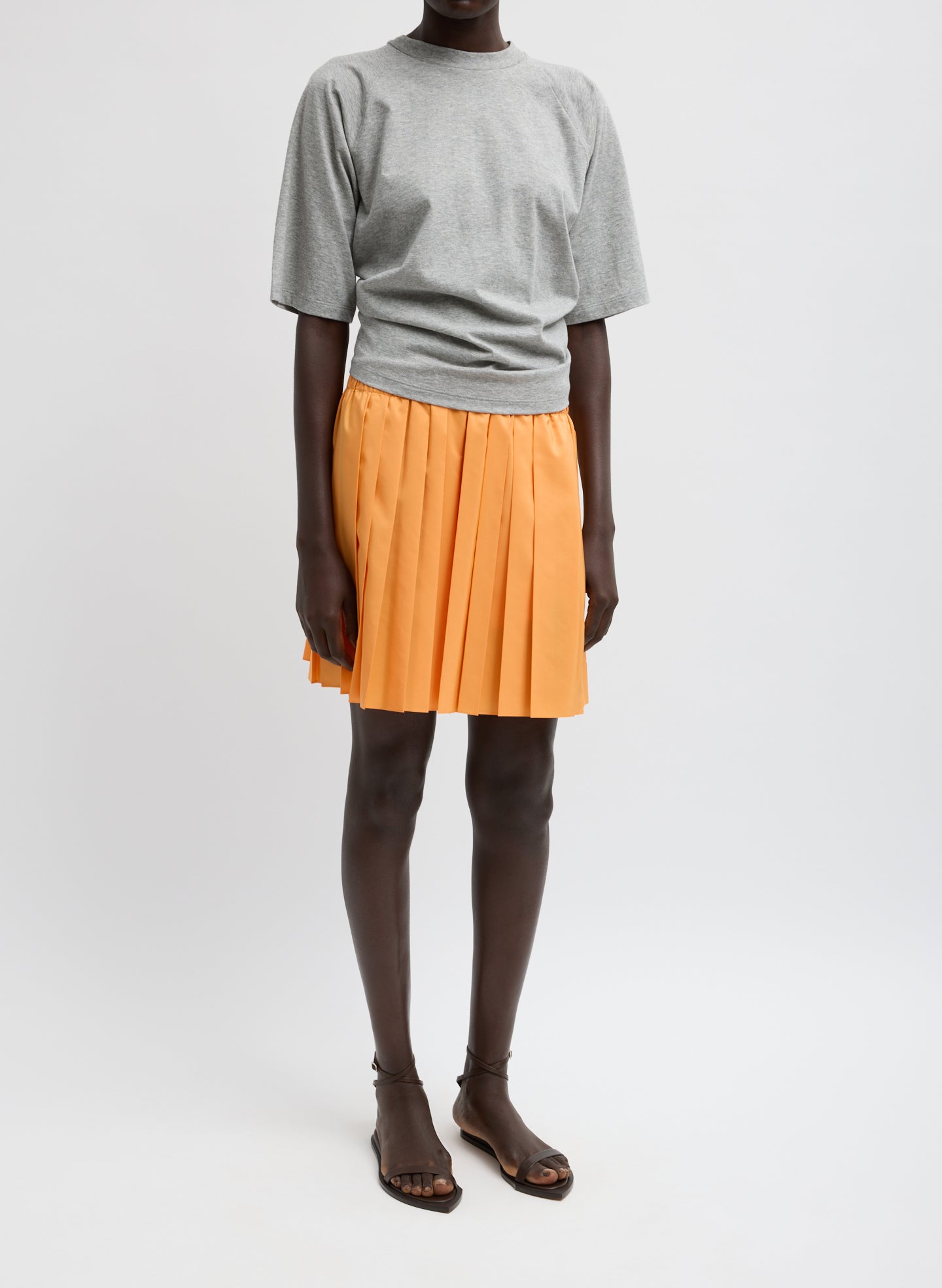 Tibi Short Sleeve T-Shirt With Shirred Back