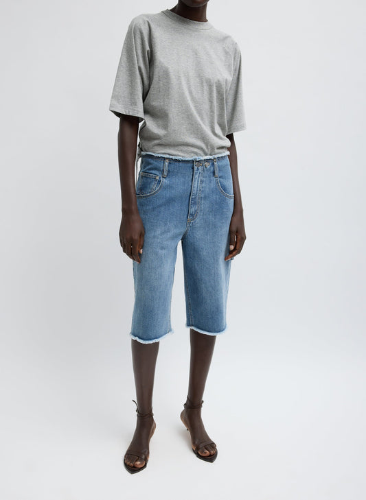 Tibi Classic Wash Denim Newman Short