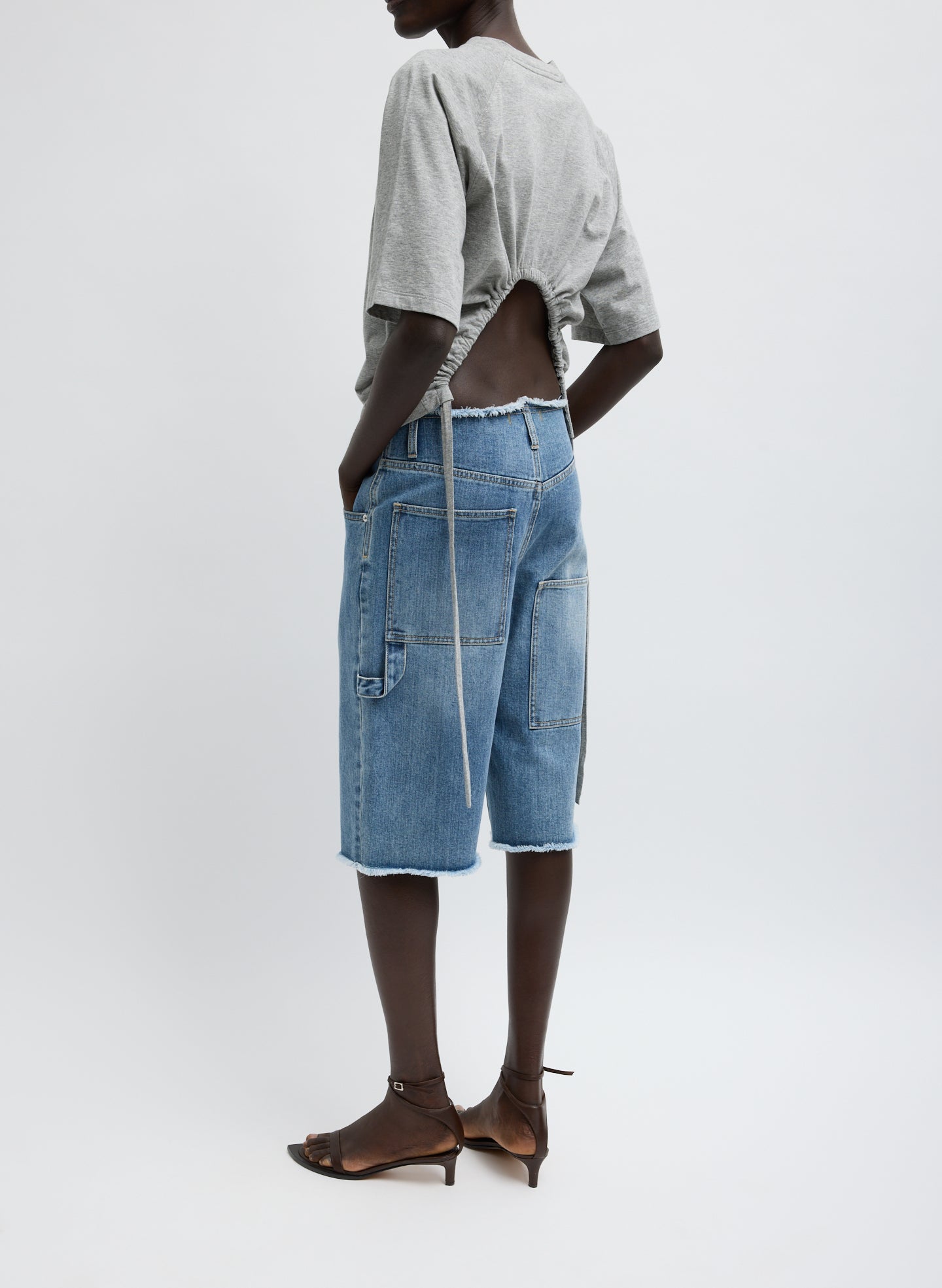 Tibi Classic Wash Denim Newman Short