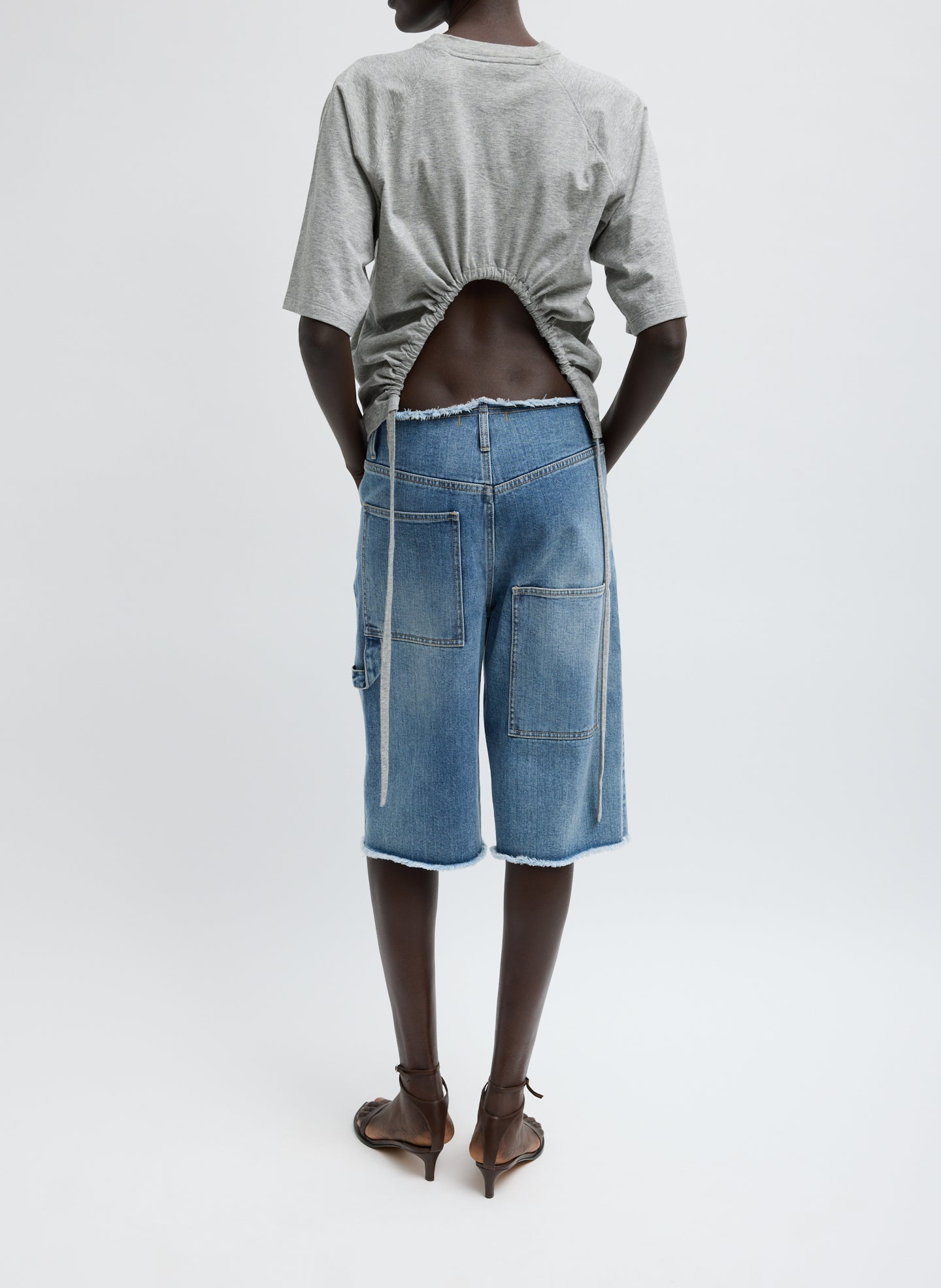 Tibi Classic Wash Denim Newman Short