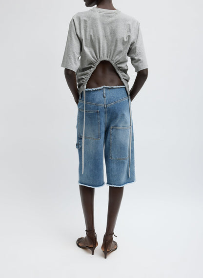 Tibi Classic Wash Denim Newman Short