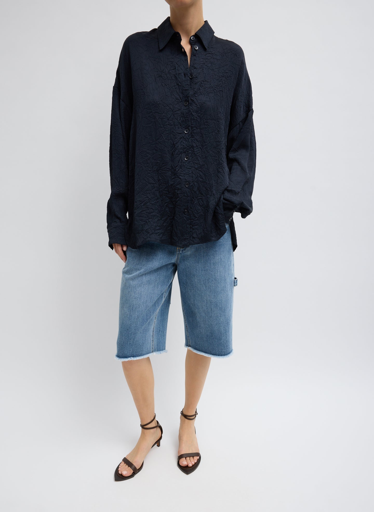 Tibi Classic Wash Denim Newman Short