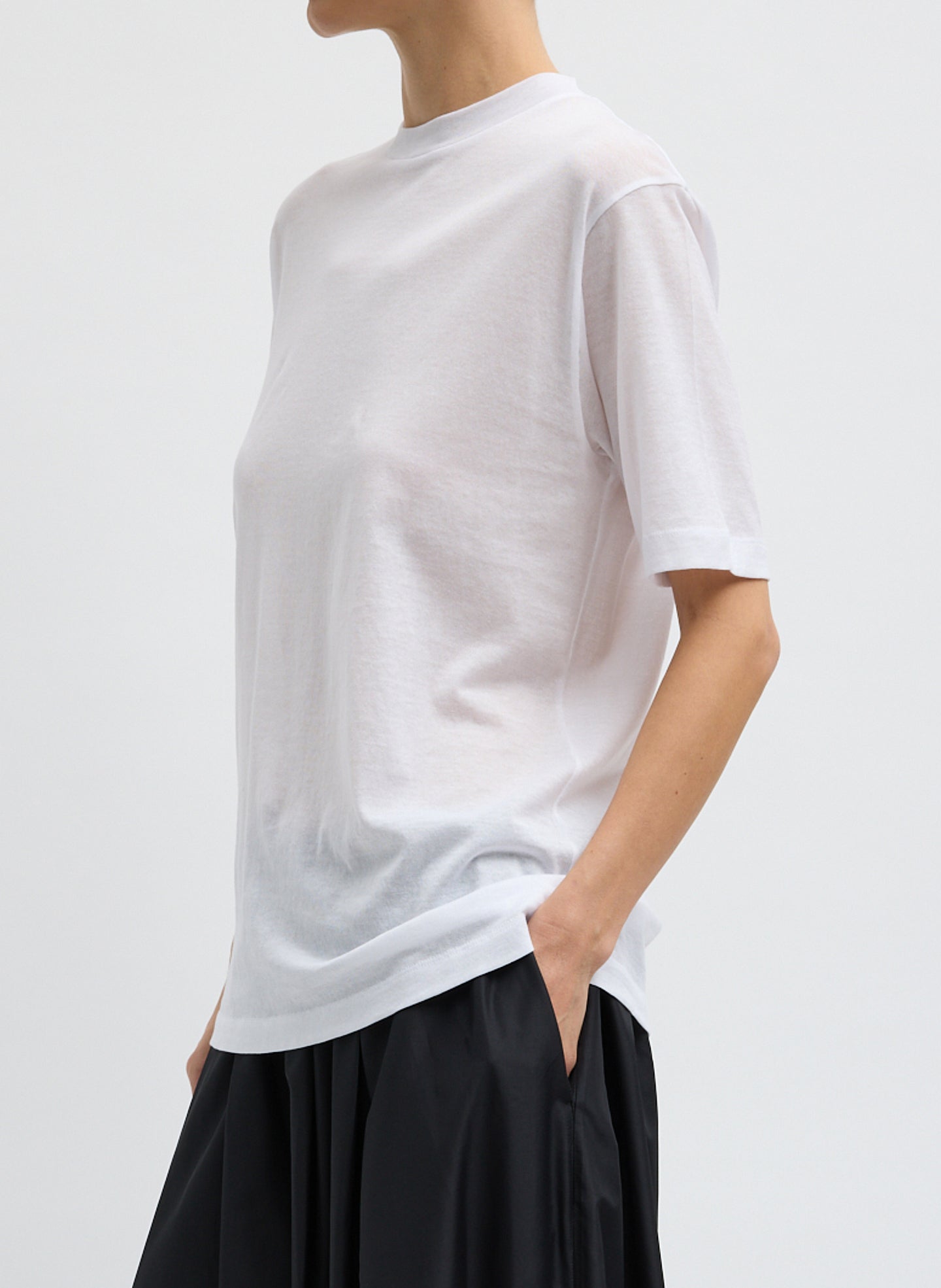 Tibi Sheer Crepe Knit Mock Unisex T-Shirt