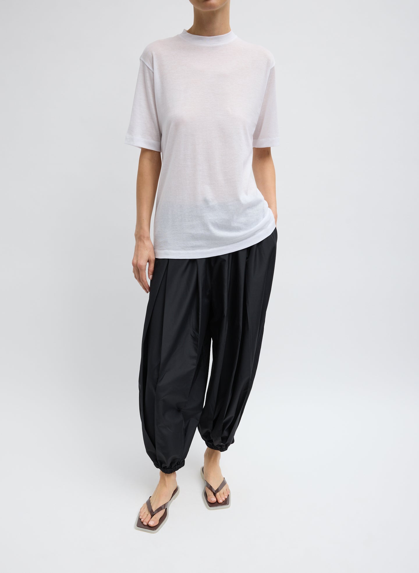 Tibi Sheer Crepe Knit Mock Unisex T-Shirt
