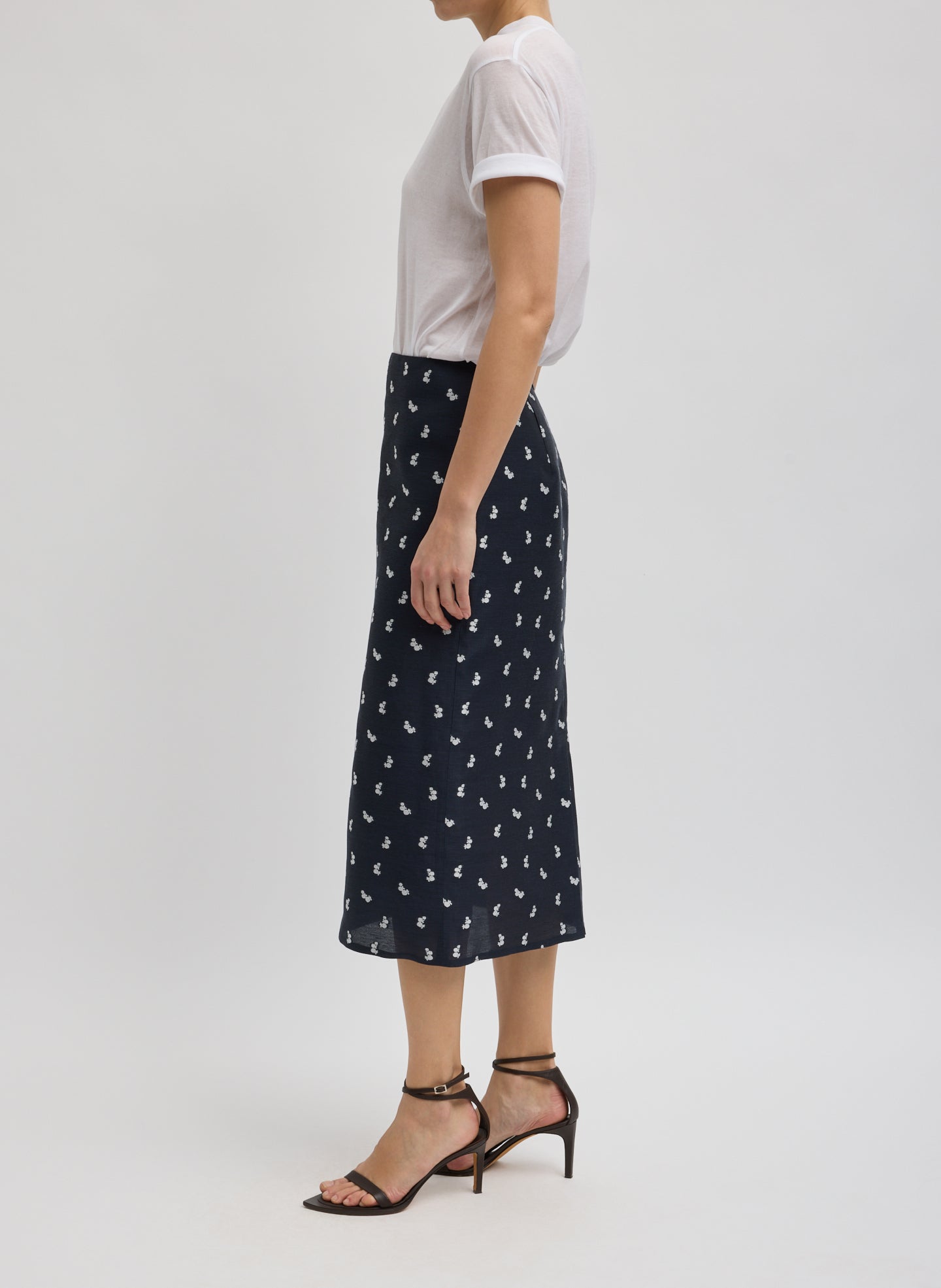Tibi Silk Gazar Jacquard Pencil Skirt
