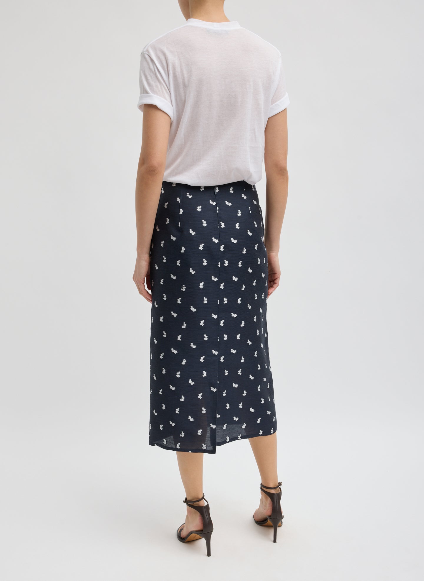 Tibi Silk Gazar Jacquard Pencil Skirt