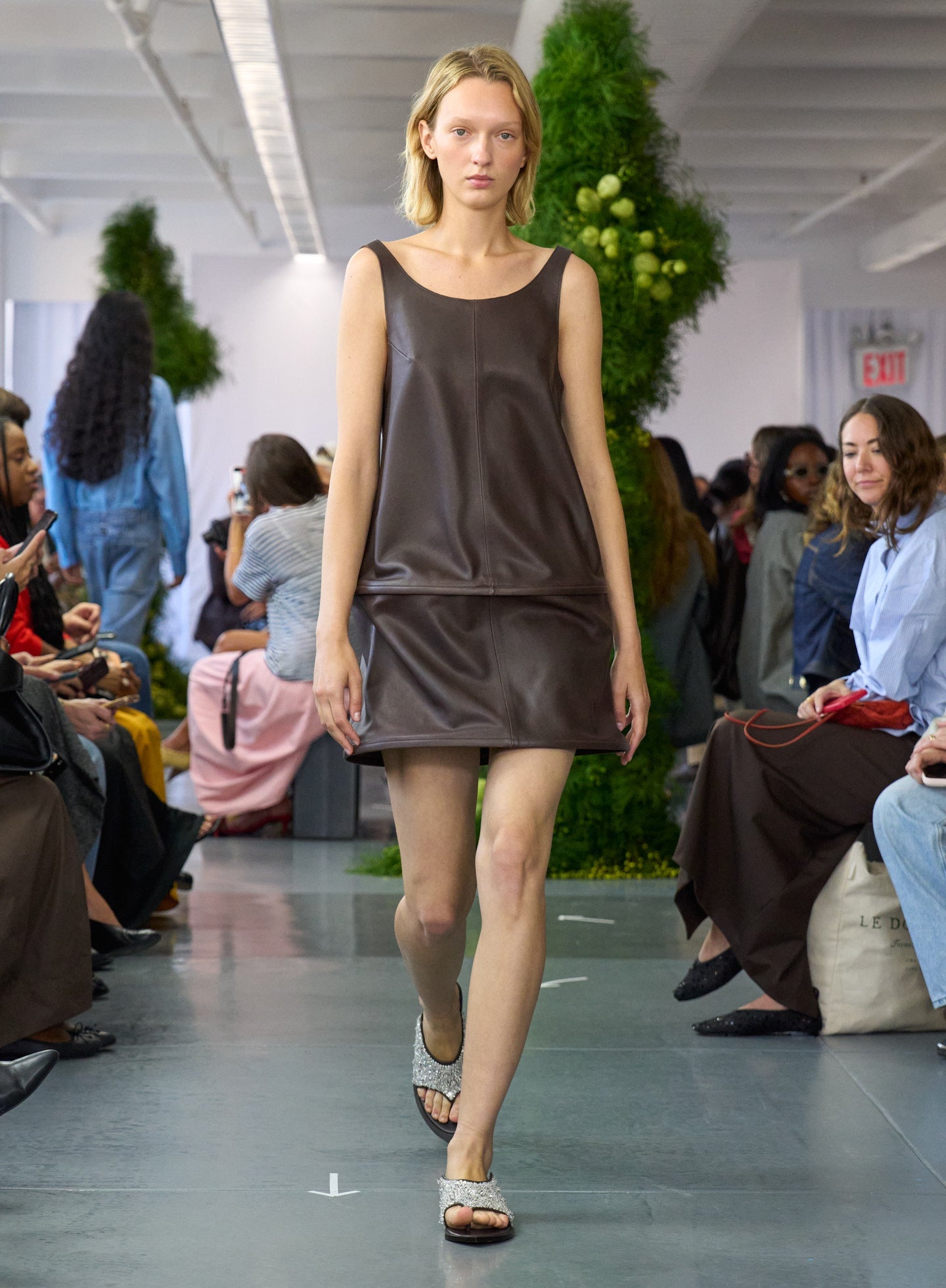 Tibi Leather Sleeveless Hoop Dress