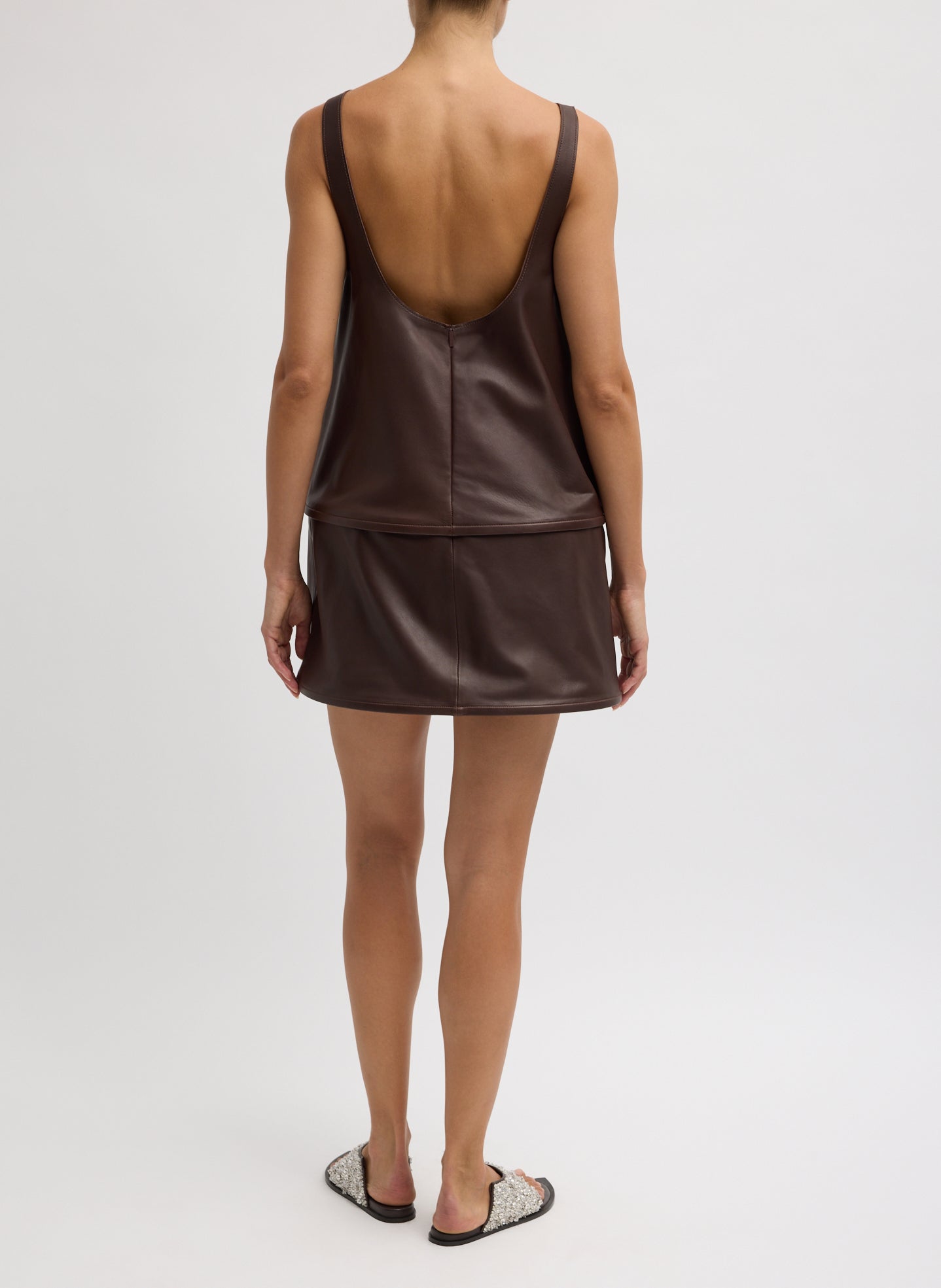 Tibi Leather Sleeveless Hoop Dress